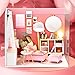 CUTEBEE Dollhouse Miniature with Furniture, DIY Dollhouse Kit Plus Dust Proof and Music Movement, 1:24 Scale Creative Room Idea (Happy Time)