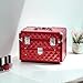 SONGMICS 24 compartments Nail polish storage makeup train case and 1 Drawer Professional Organizer Beauty Vanity Makeup Case with Mirror Portable Cosmetic Holder Red UMUC18R
