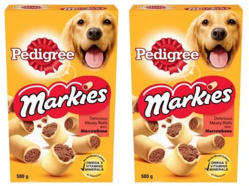 Pedigree Markies Delicious Meaty Rolls with Marrowbone, Dogs Treats, Twin Pack, 2 x 500g — image 1