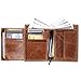 IVESIGN Mens Genuine Leather Wallet RFID Blocking Travel Wallet Trifold/Bifold Credit Card Holder Large Capacity (Brown)