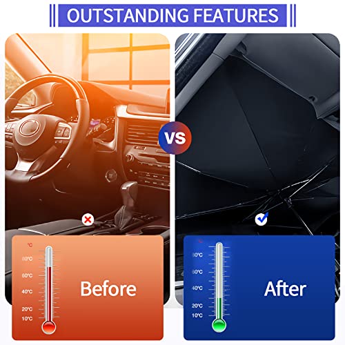 Car Windshield Sun Shade Umbrella for Reflects UV Rays and Heat