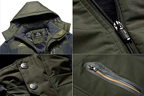 TACVASEN Herren Warme Skijacke Gefütterte Winterjacke Wasserabweisende Funktionsjacke mit Abnehmbarer Kapuzen – Bild 5