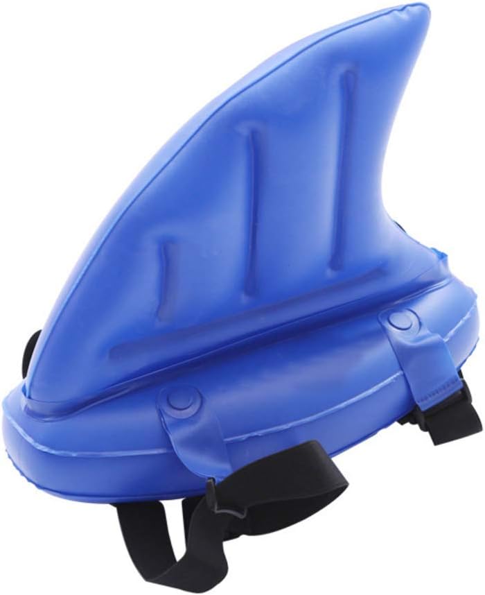 HXINFLABLE Inflatable Shark Fin Swim Buoy, Animal Theme Pool Float with Adjustable Strap Swimming Float Aid for Kids Seaside in Summer-Blue