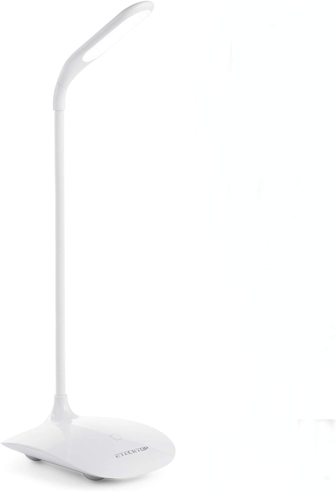 LED Table Lamp,Yoocool Modern Stylish USB Port with Third Gear Touch Control LED Eye Lamp Brightness Adjustable Gooseneck Portable Eye-Protected Small Table Lights (White Stand)