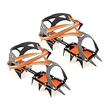 Strap Crampons Traction Device Anti-slip Ski Belt High Altitude Hiking 14 Teeth Mountaineering with Crampons Bag