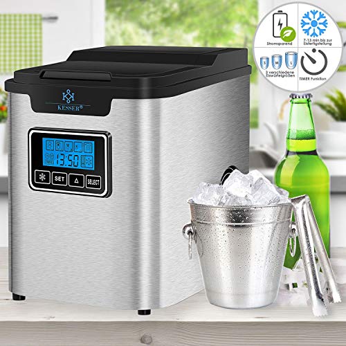 KESSER® Eiswürfelbereiter | Eiswürfelmaschine Edelstahl | 150W Ice Maker | 12 kg 24 h | 3 Würfelgrößen | Zubereitung in… – Bild 7