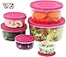 MILTON Mixing Bowl Set with Lids; Kitchen Food Storage Containers, Plastic Airtight Nesting Stackable Meal Prep, 6 Bowls & 6 Covers; No Spill Leakproof Lightweight - for Baking, Salad, Picnic (Pink)