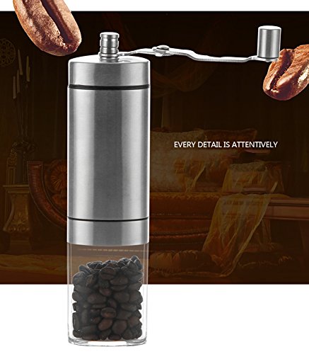 Frjjthchy Manual Coffee Grinder Stainless Steel Coffee Beans Grinder Portable Burr Grinder with Foldable Crank Arm