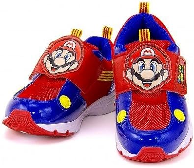 Amazon スーパーマリオ 男の子 キッズ スニーカー 脱ぎ履き簡単 7609 01 レッド 19 0cm 運動靴 スニーカー