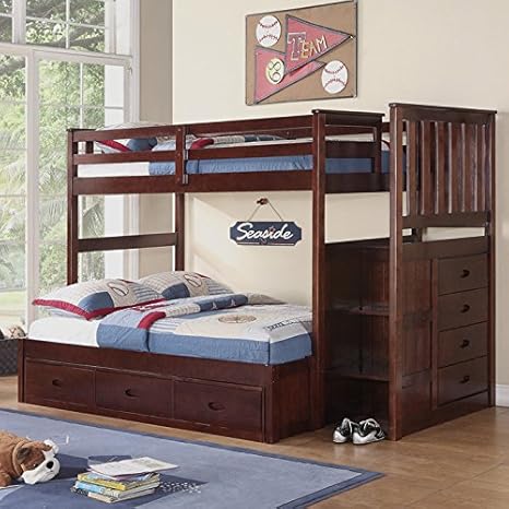 Boraam Twin Over Full Bunk Bed Set In Cappuccino Amazon In Home