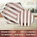 SILVER SPOONS PARTY DISPOSABLE 36 PC DINNERWARE SET | 18 Dinner Plates | 18 Side Plates | Heavyweight Paper Plates | Hexagon Design | Biodegradable Plates (Stripe Collection – Rose)