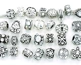 Ten Assorted Clear Crystal Rhinestone Bead Charms