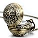 JewelryWe Christmas Gifts Women's Spider-Web Carving Pattern Antique Delicate Pocket Watch with 31.5 inch Chain