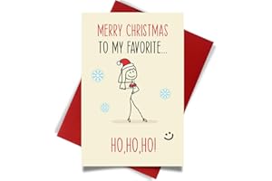 Cheerin Whimsical Christmas Cards with Envelopes for Him or Her - Tailored Festive Christmas Cards for Couples Lovers Fiances - Memorable Holiday Celebrations for Husband Wife Boyfriend Girlfriend (Hohoho)
