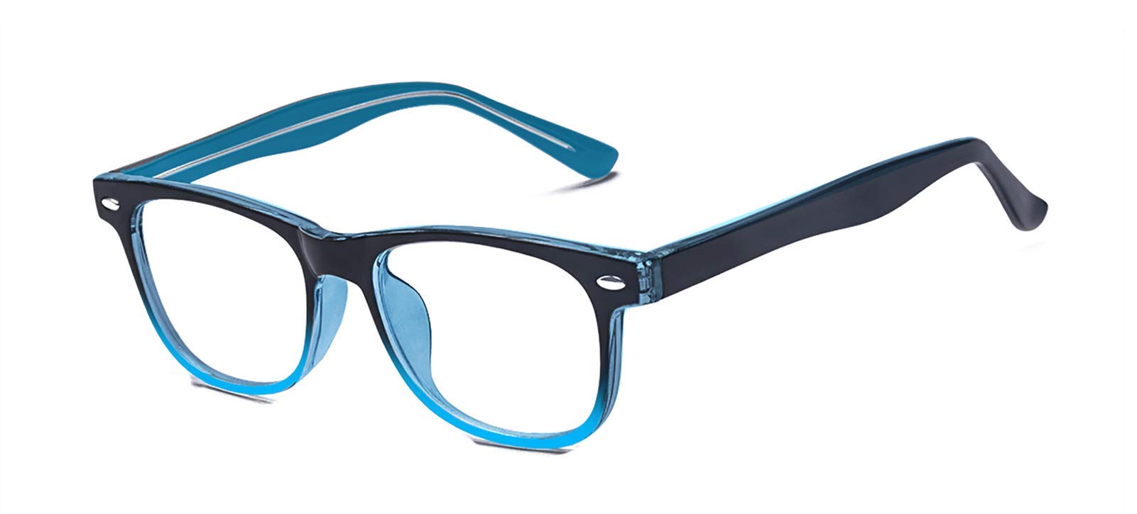 Outray Blue Light Computer Reading/Gaming Blocking Glasses Anti-Radiation Transparent Lens Eyewear For Kids/Teens (Black Blue)