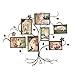Adeco Decorative Bronze Color Iron Family Tree Collage Photo Picture Frame, Wall Hanging, 7 Openings, 3-4x6