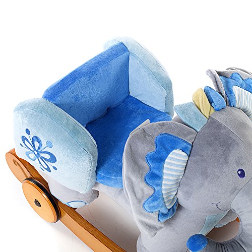 image for Hessie Modern Plush Rocking Horse with Soft Cute Stuffed Animal, Indoo