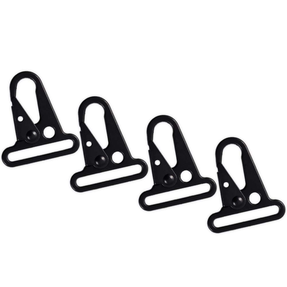 SPEEDWOX 4 Pcs 1.5 Inches Enlarged Mouth Clips Hooks Clip Sling Clasp Keychain Snap Hooks for Outdoor Bag Backpack Molle Webbing Belt Clip Strap Attachment