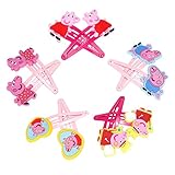 Peppa pig Hair Clips bows & hairpin / headwear, bob pins, hair jewelry, for baby & toddler & Children & girl(5 matching pairs)(set of 10) (10 PCS)