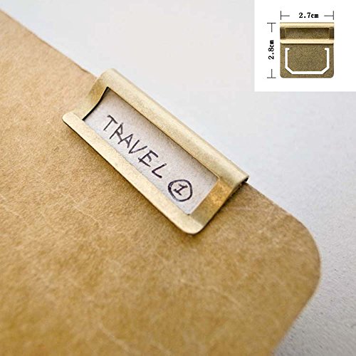 EKLOEN Retro Brass Bookmark, Mini Index Clamp Label Clip, Paper Clips Stationery Gift(6pcs) - Thumbnail 5