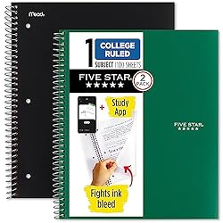 Five Star Spiral Notebook + Study App, 2