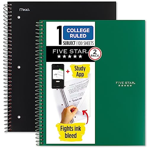 Five Star Spiral Notebook + Study App, 2