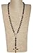 J.Shine Men Women Black 8mm Bead Rosary Necklace & Gold Tone Crucifix Pendant Vintage Chain 28