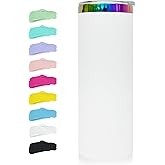 FunTrans 20 oz Skinny Tumblers Stainless Steel Tumbler with Lid and Straw Double Wall Vacuum Insulated Coffee Mug 20oz Powder Coated Cup for Hot and Cold Drinks(White,1 pack)