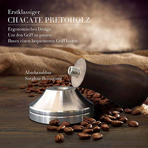 Moligh doll Tamper 51 mm, Kaffee Tamper Aus Edelstahl, Espresso Tamper Inkl. Tampermatte, MilchkkNnchen, Barista Stift… – Bild 5