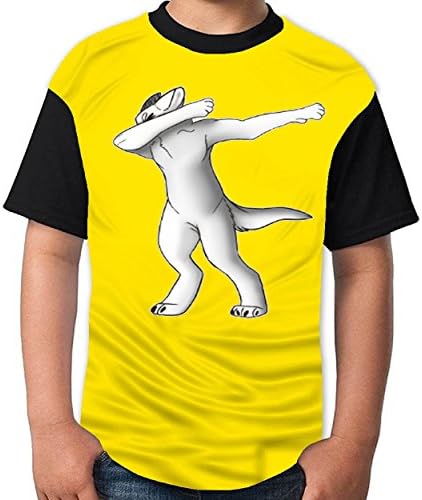 Herekind DAB Cute Youth Short Sleeved T - Shirt Printing Logo Round Neck Cotton T-Shirt Stylish Boy Tee Gold