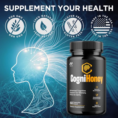 (5 Pack) CogniHoney Capsules, Official Cogni Honey Brain Support Pills with All Natural Ingredients, Advanced Memory Brain Health and Wellness Support Supplement with Premium Vitamins (300 Capsules)