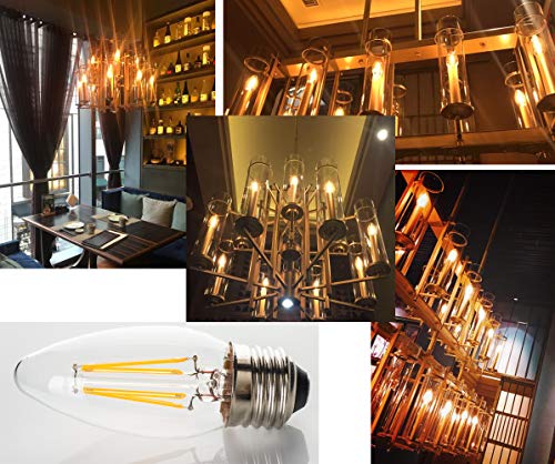 Dimmable LED Candelabra Light Bulbs 60W Equivalent E26 Base - FLSNT 4.5W B11 LED Chandelier Candle Light Bulbs,2700K Soft White, 450LM,CRI80-6 Pack