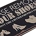 NIKKY HOME Distressed Please Remove Your Shoes Decorative Wooden Hanging Wall Sign 8.37 x 0.37 x 4.5 Inches Black