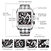 Fashion Mans Business Stainless Steel Strap Waterproof Analog Quartz Watch with Calendar Wirstwatch (Black)