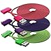 Airtight Cellular Bundle of 3 USB Cables Charge and Sync 30-Pin iPhone 4s 4 3gs iPod Touch 1 2 3 4 iPad 1 2 3 Extra Long 6.5 feet Value Pack of 3