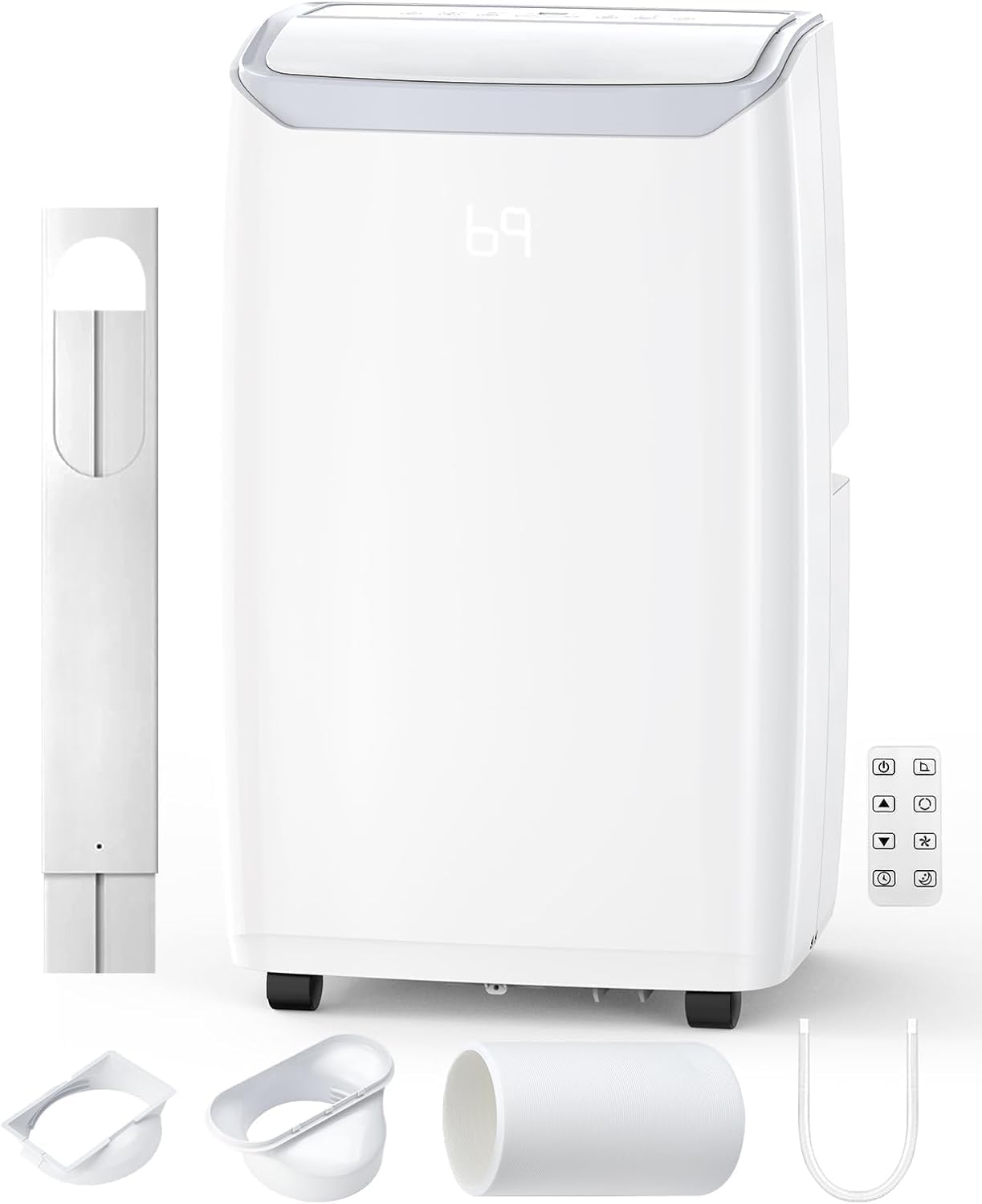 Photo 1 of 14,000 BTU Portable Air Conditioner – 4-in-1 Portable AC Unit with Cooling, Dehumidifier, Fan & Sleep Mode for Rooms Up to 700 Sq.Ft, Remote Control, LED Display, 24H Timer, White-3032
