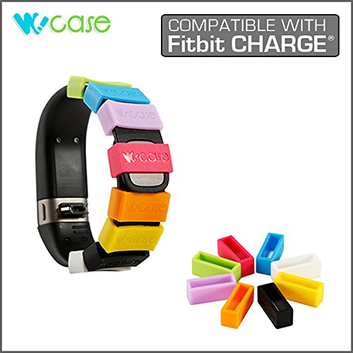 WoCase NEW 8pcs Fitbit CHARGE Band Fastener Ring Holder Set for the NEW Fitbit CHARGE (Protect Wristband From Falling Off and Fix the Clasp Loose Problem) Activity and Sleep Tracker Band Bracelet (Skin Friendly/Allergen FREE, Fix Clasp Falling off, Retail Gift Ready Package)