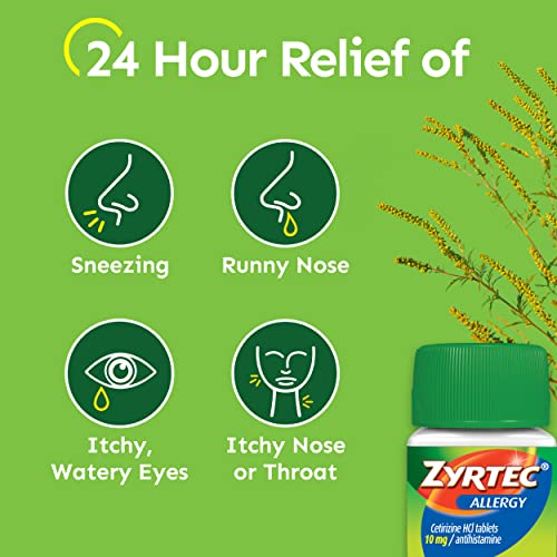 Zyrtec 24 Hour Allergy Relief Tablets with Cetirizine HCl Antihistamine, 90 ct & Benadryl Extra