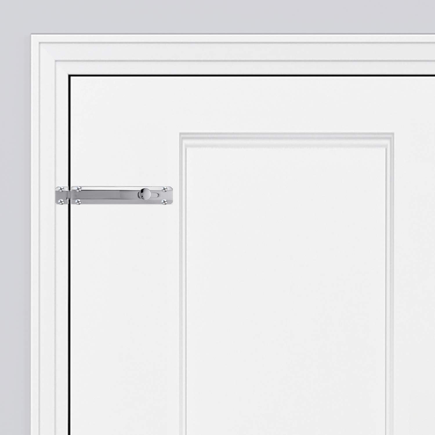 XFORT® 4 Inch Polished Chrome Surface Bolt, Heavy Duty Internal Door Bolt with Smooth Rounded Casing - Image 5
