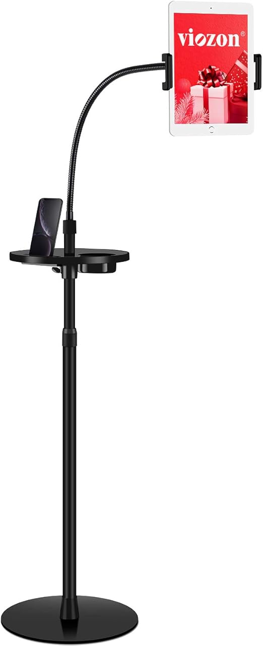 Viozon Gooseneck Tablet Floor Stand with a Portable Tray
