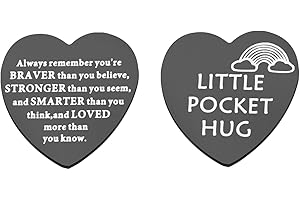 KUIYAI Pocket Hug Token Always Remember You are Braver Than You Believe Token Inspiration Gift Long Distance Relationship Gift