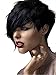 Deifor Women Fashionable Short Curly with Oblique Bangs Wigs for Cosplay Party Halloween Wig