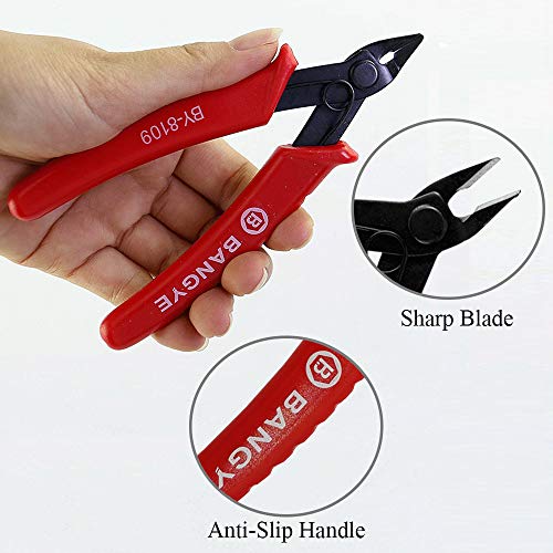 Wire Cutter - Flush Cutter Micro Shear Wire Cutters Precision Side Cutters 45 Degree for Electronics Aluminum Jewelry 3D Printer, 5inch