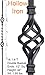 Satin Black 16.1.4-T Hollow Double Basket Iron Baluster for Staircase Remodel, Box of 5