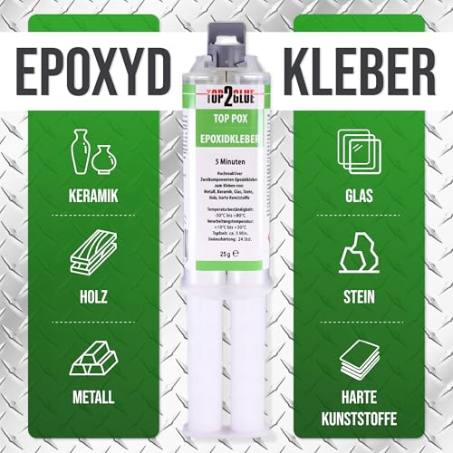 2 Komponenten Kleber extra stark 75g + 10 Düsen - 2K Epoxy Kleber - Epoxidharz mit Härter transparent - Epoxidharz - Alleskleber Kunststoff,Metall, Glas, Stein, Beton, Holz thumbnail 3