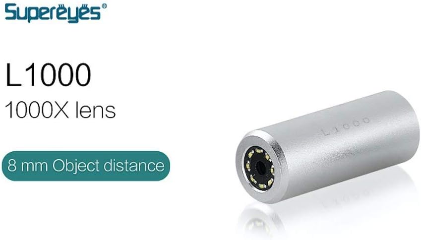 Supereyes L1000 Interchangeable 1000X High Magnification Microscope Lens for Digital Microscope B011, Silver - Image 5