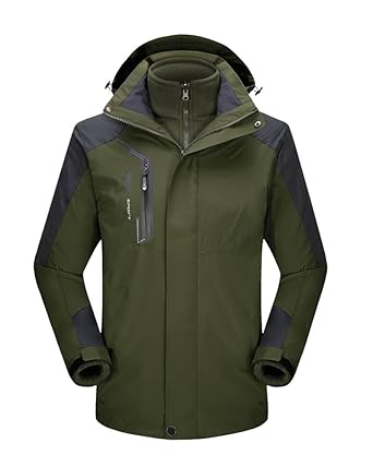 DianShao Herren Damen 3 In 1 Skijacke Sport Outdoor Wasserdicht Trekking Jacke Atmungsaktiv Mantel