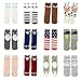 Gellwhu 12 Pairs Baby Girls Boys Cartoon Knee High Stockings Tube Socks 0-5Y