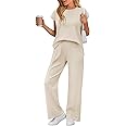 LILLUSORY 2 Piece Outfits for Women Lounge Matching Set Two Pcs Knit Tracksuit Sweatsuits Top & Pants 2025