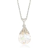 Ross-Simons Floating Opal Pendant Necklace in 14kt White Gold